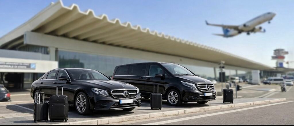Private airport transfer Fiumicino Rome - Mercedes E-Class and V-Class chauffeur service